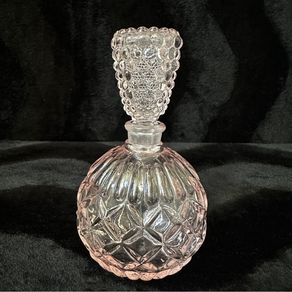 Vintage Pink Glass Perfume Bottle